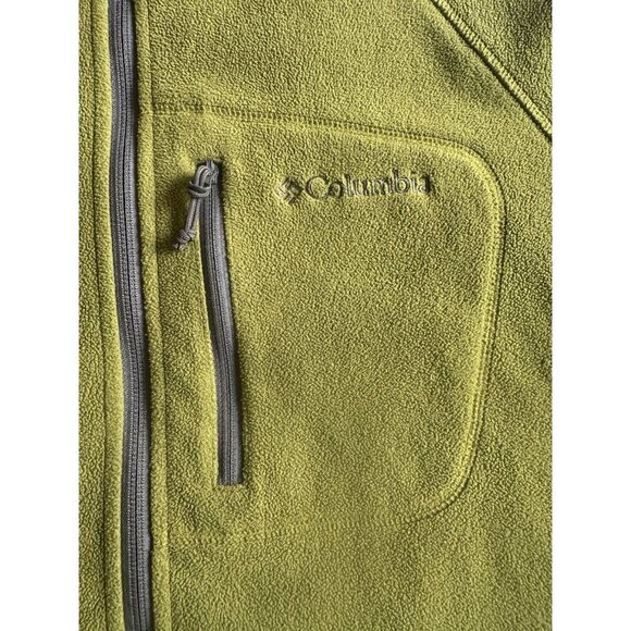 Columbia Jacket Mens Large Olive Green Interchange Fleece Full Zip Sweater Hike - Picture 9 of 14